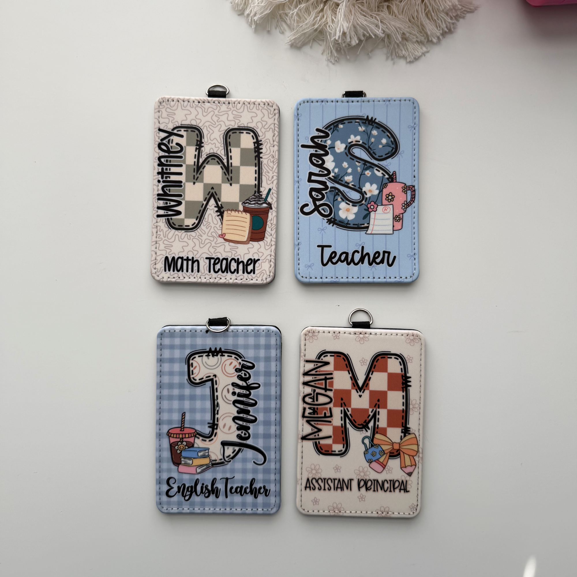 Personalized Teacher Badge Holder | Custom Name & Initial ID Holder for Teachers, School Staff & Educators