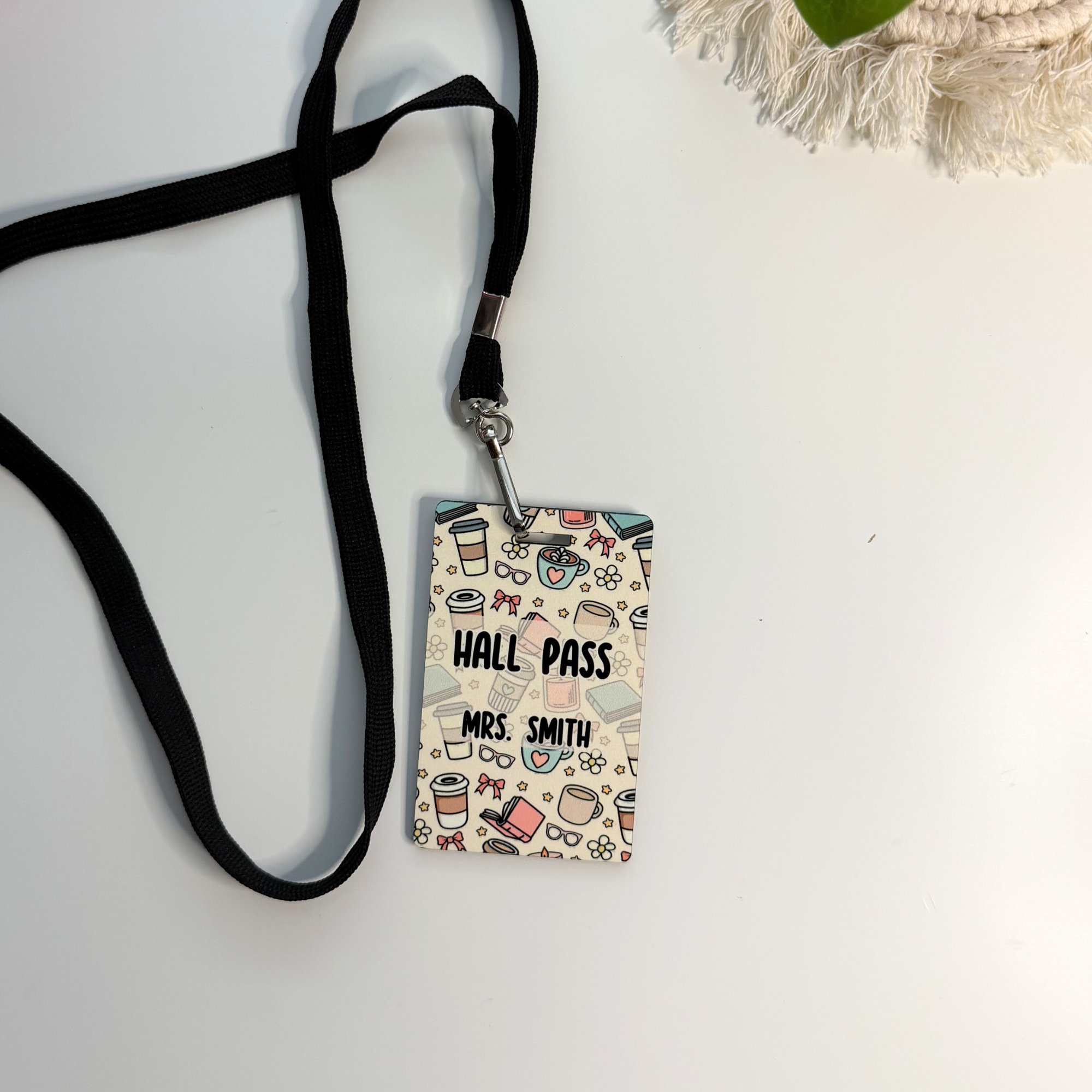 Teacher Hall Pass Set with Lanyard