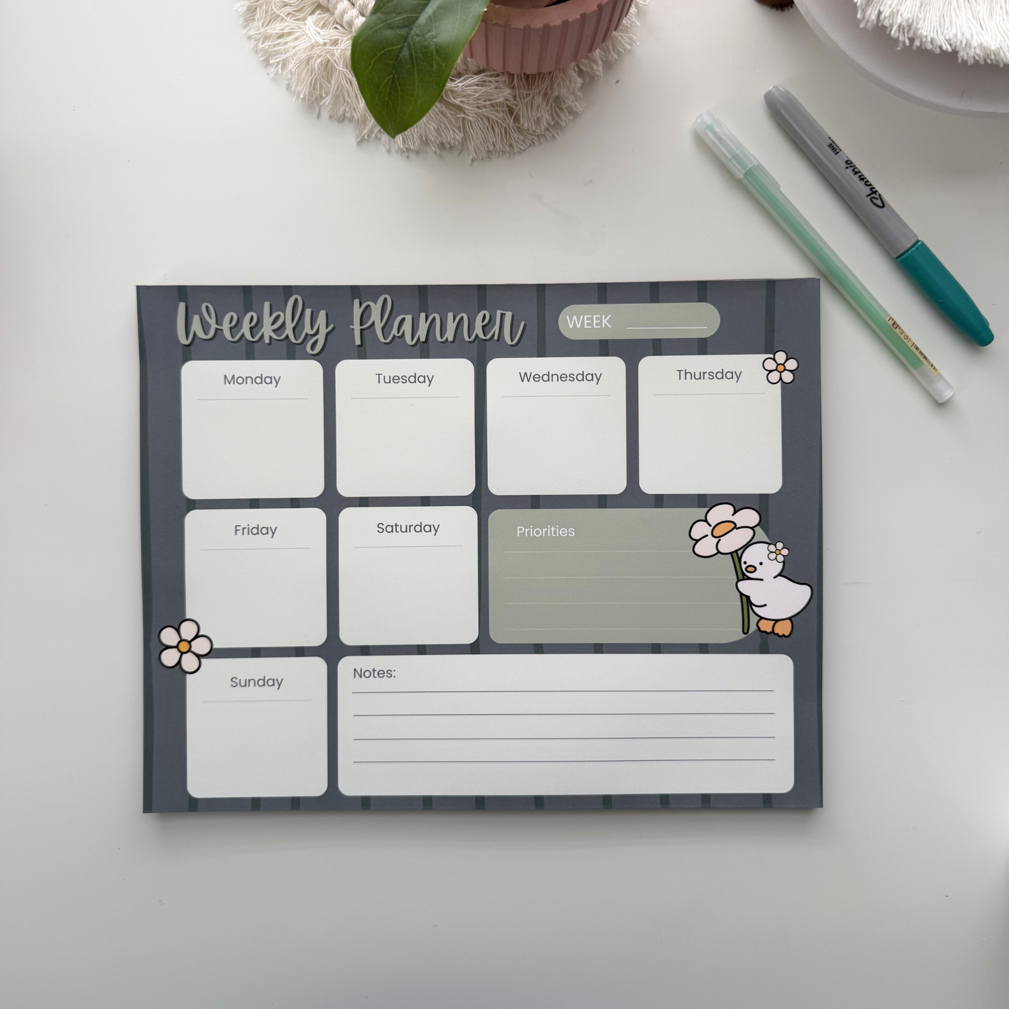 Cozy Duck Weekly Notepad