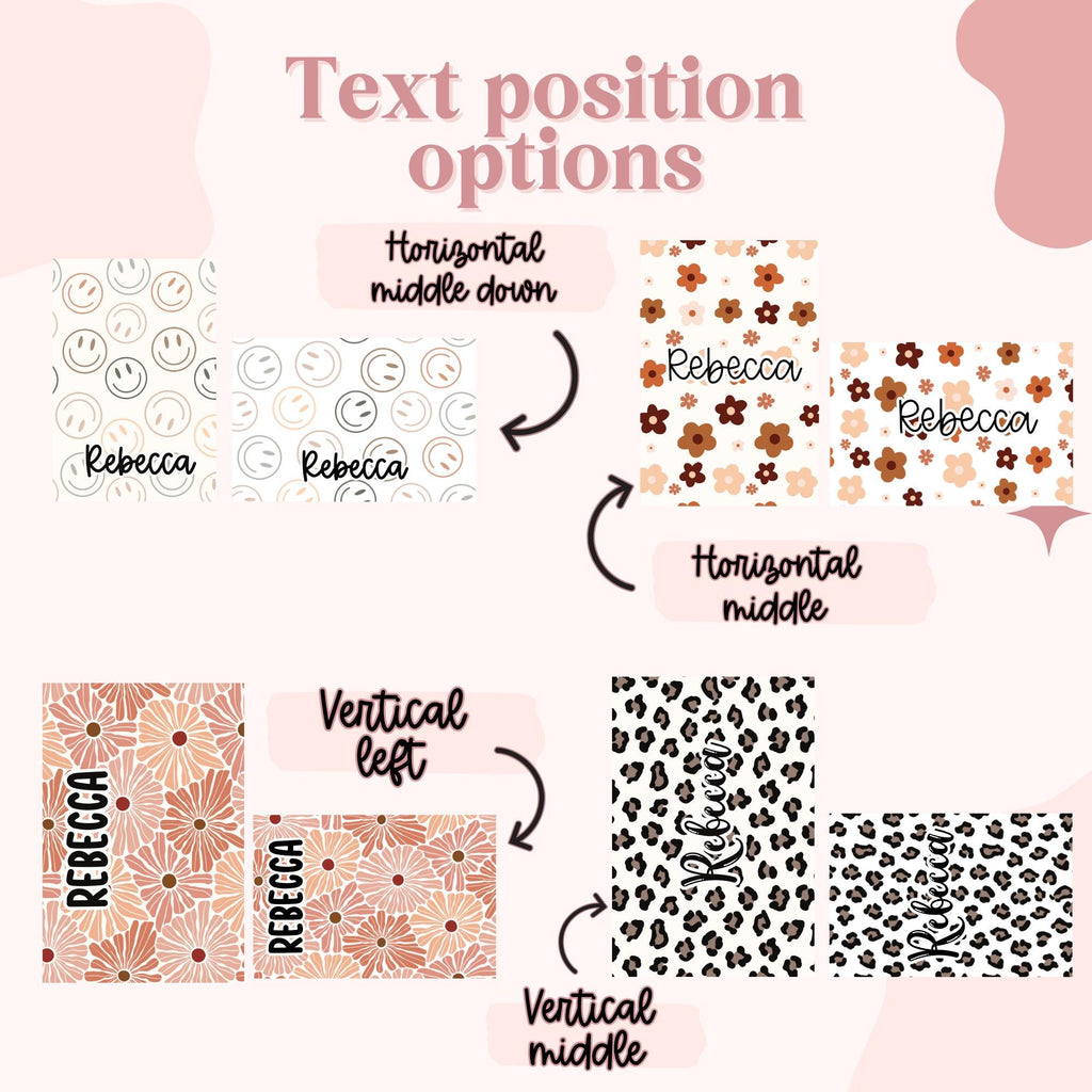 Custom Girly ID Badge Holder, Horizontal Personalized Badge Holder, Vertical Lanyard Accesssory, Cute Gifts For Teachers