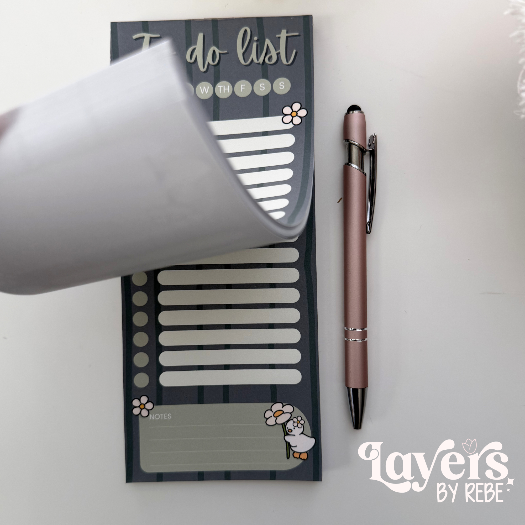 Cute Duck To-Do List Notepad | 3.5x8 Daily Task Planner Pad | Aesthetic Desk Checklist Notepad