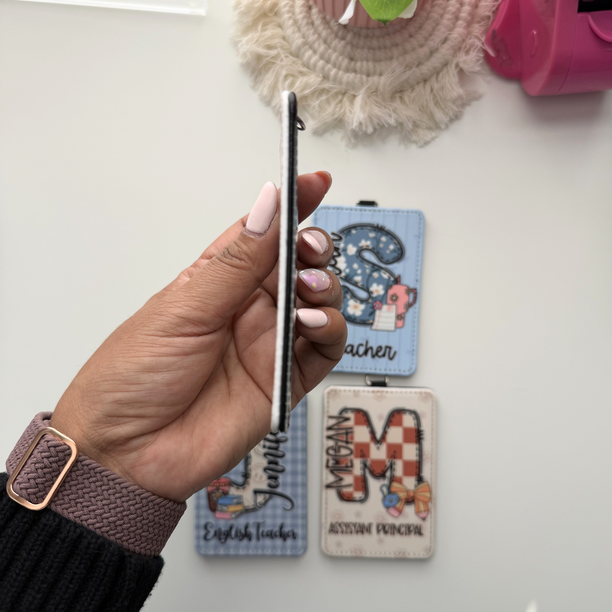 Personalized Teacher Badge Holder | Custom Name & Initial ID Holder for Teachers, School Staff & Educators