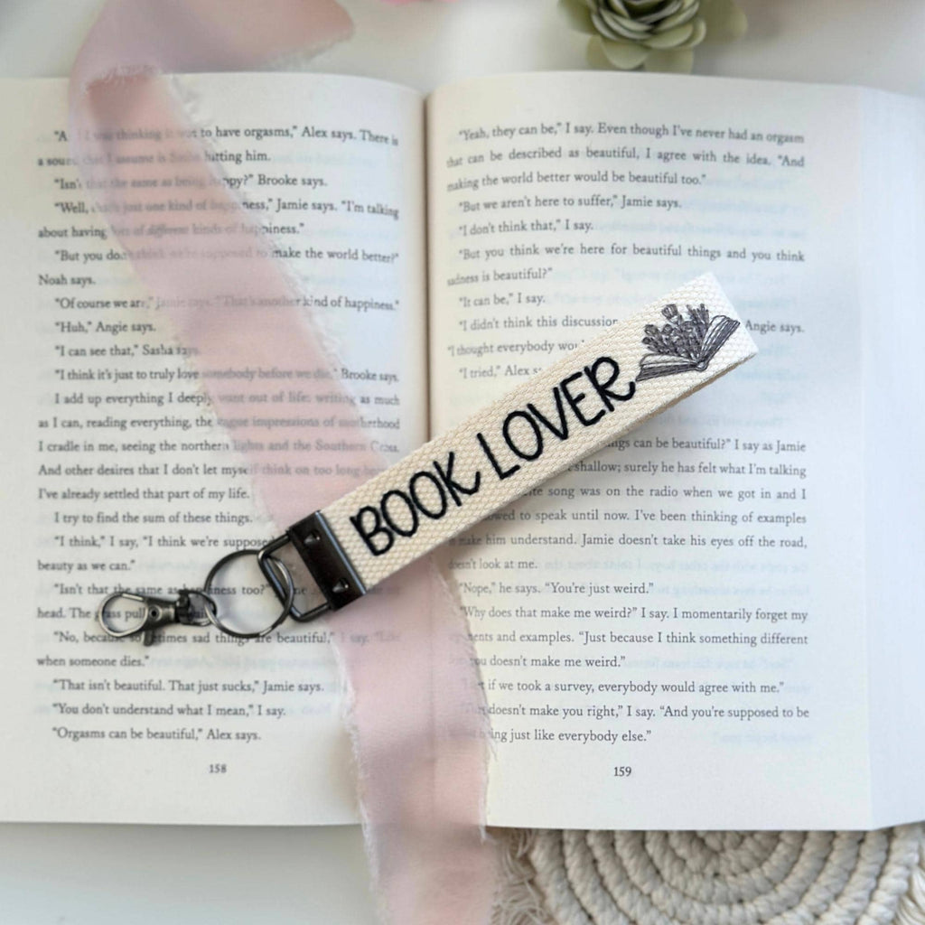 Book Lover Wristlet Keychain, Bookish Gifts