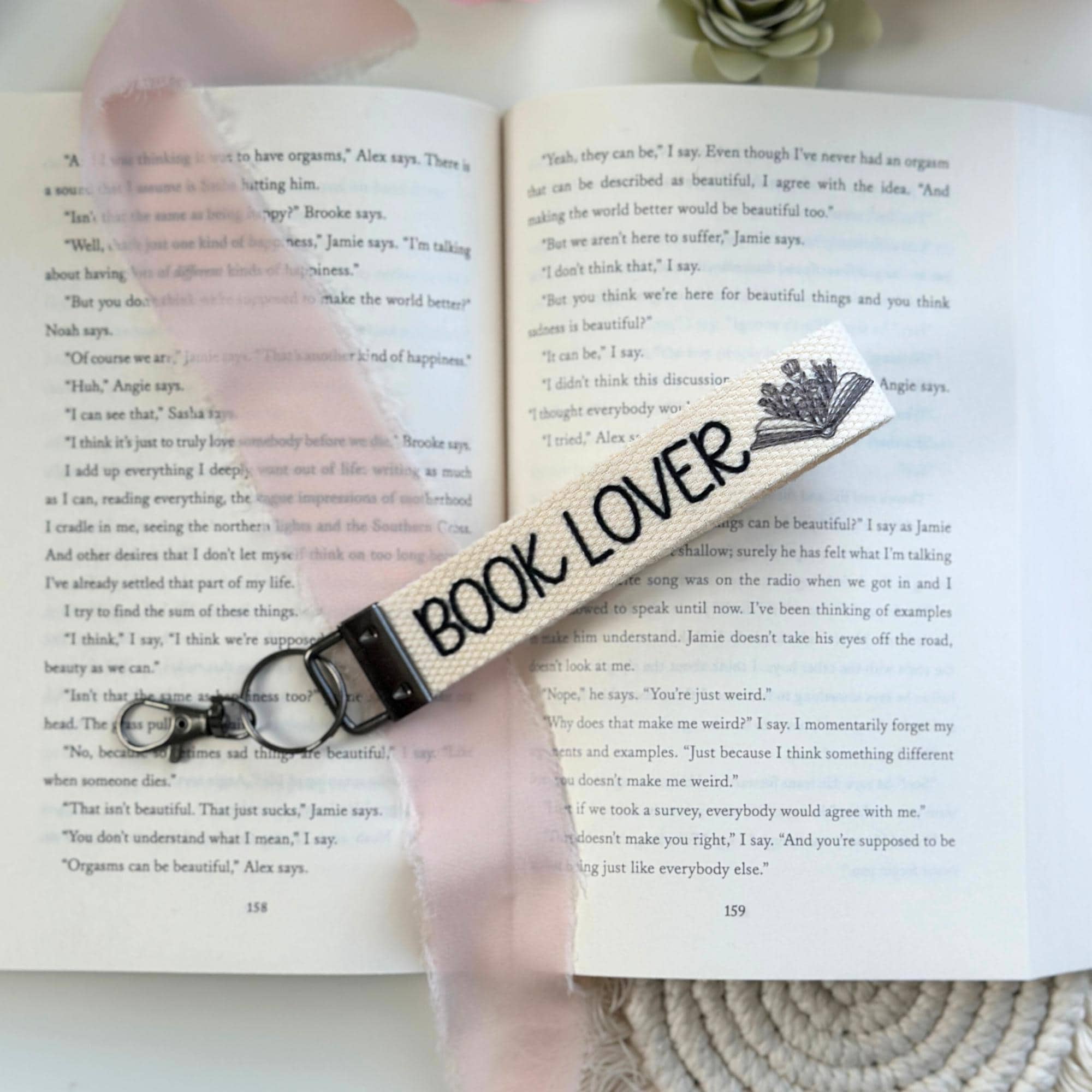 Book Lover Wristlet Keychain, Bookish Gifts