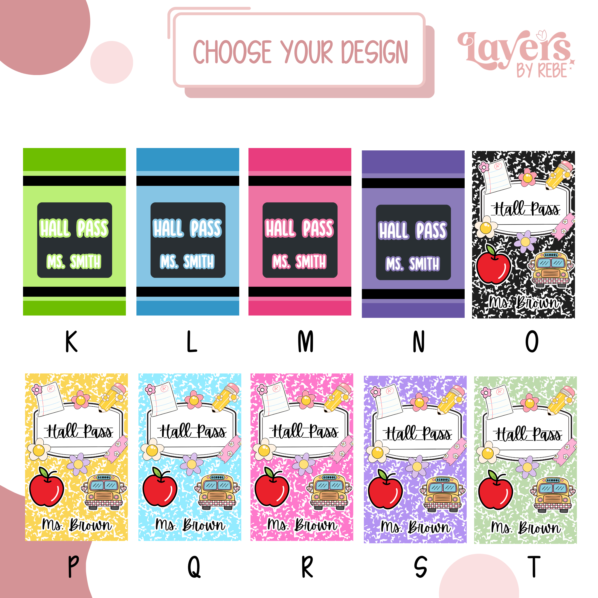 Teacher Hall Pass Set with Lanyard