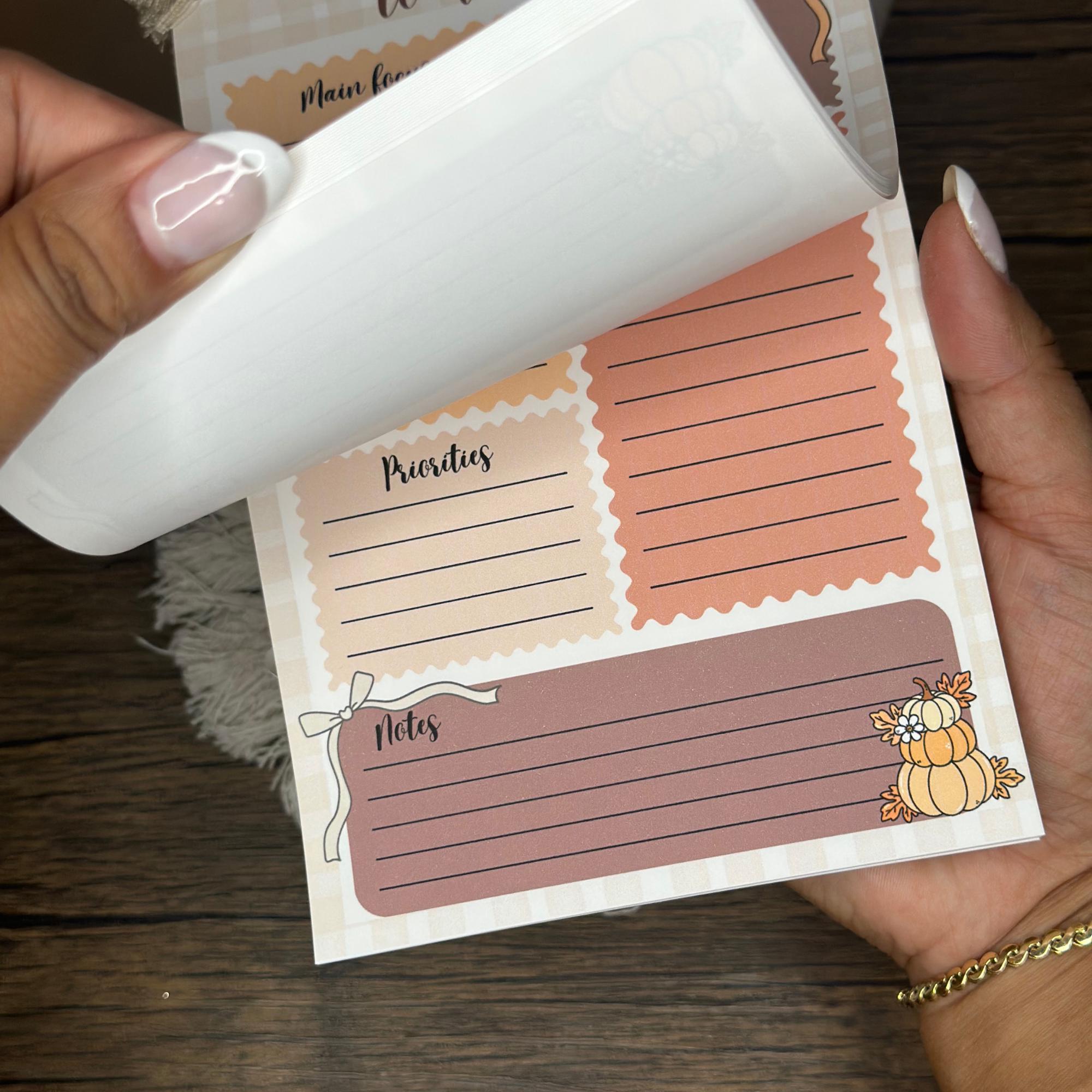 Fall To-Do List Notepad | Cozy Autumn Planner Pad, Mood Tracker