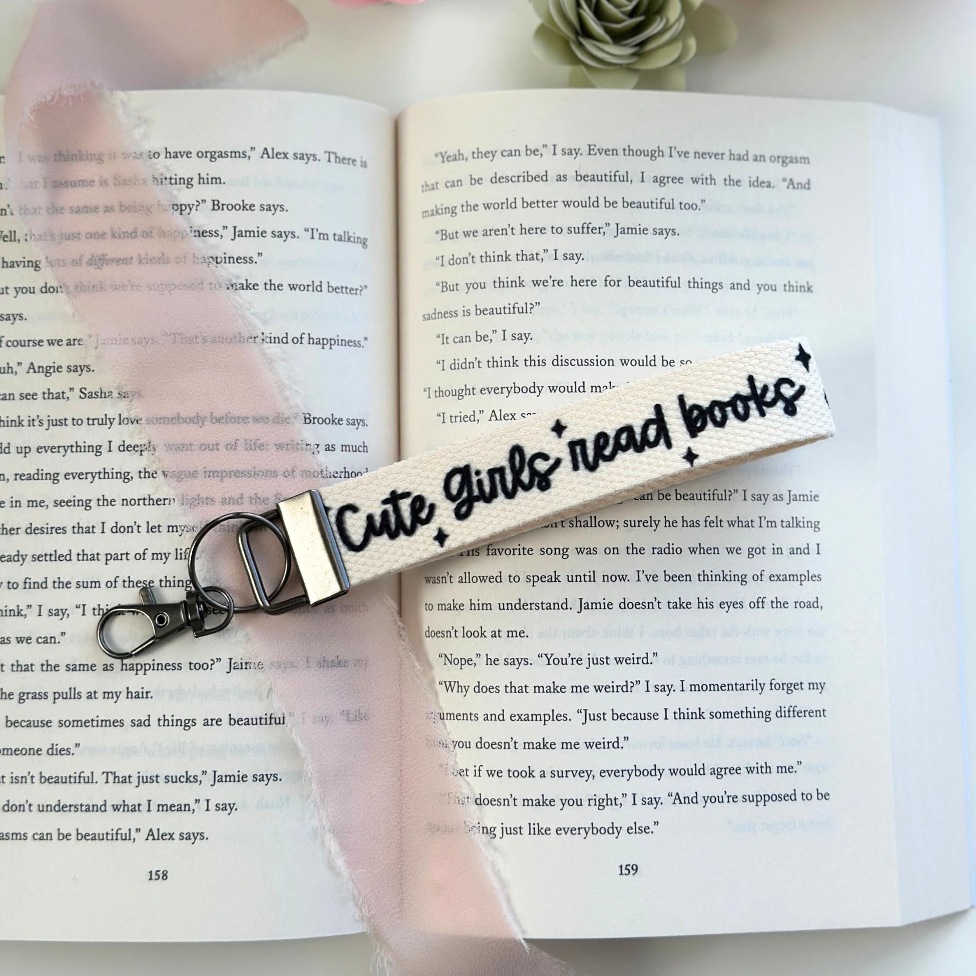 Book Lover Wristlet Keychain, Bookish Gifts