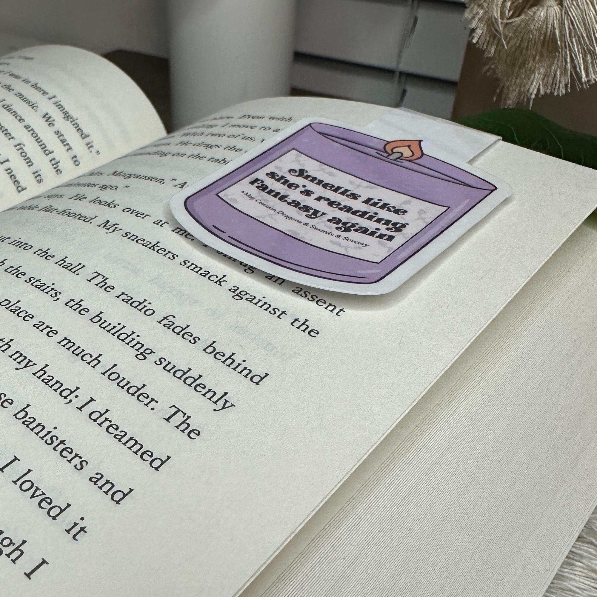 Holographic Candle Magnetic Bookmark, Fantasy Readers