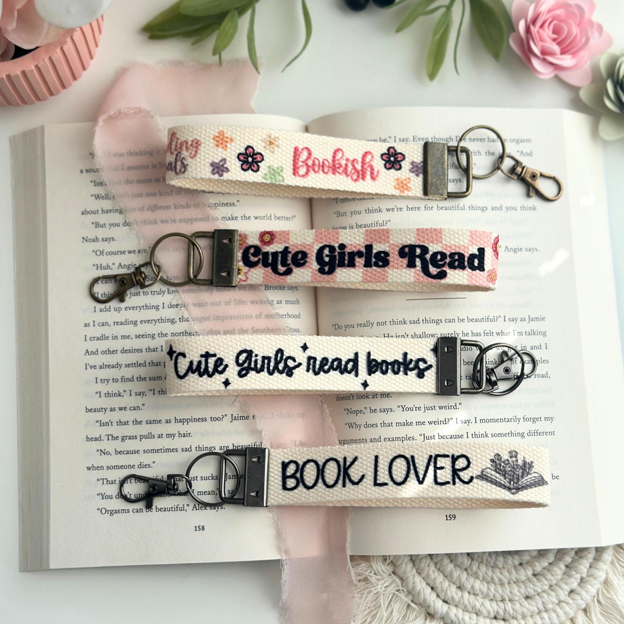 Book Lover Wristlet Keychain, Bookish Gifts