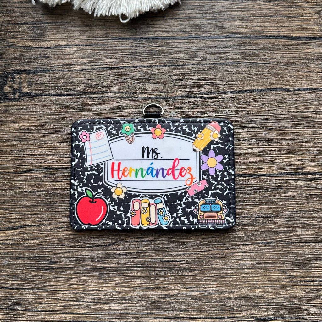 Custom Teacher ID Badge Holder, Personalized Badge Holder, Horizontal compositon notebook Lanyard Accesssory, Cute Gifts For Teachers