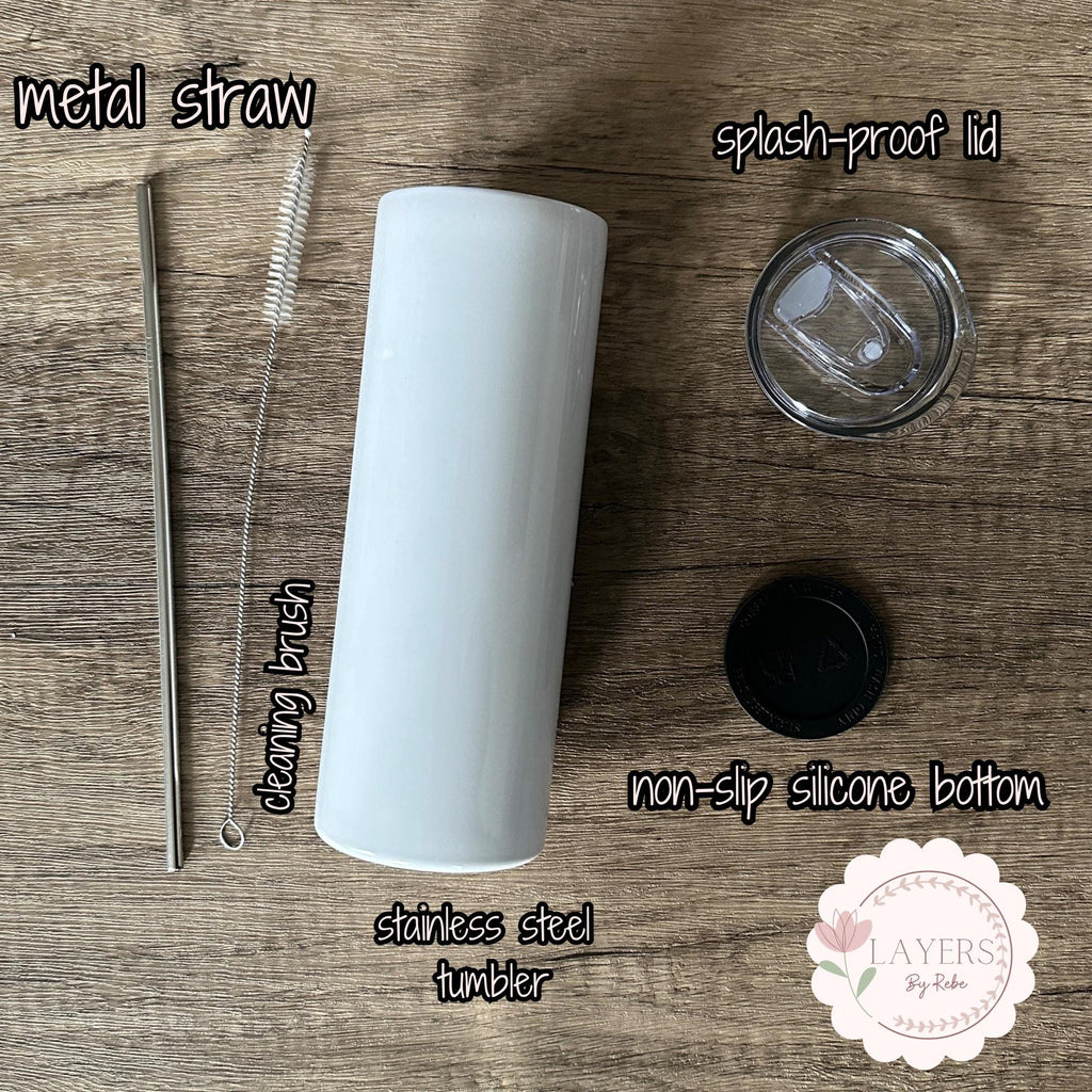 Personalized Teacher Tumbler, Stainless Steel Water Bottle with Straw