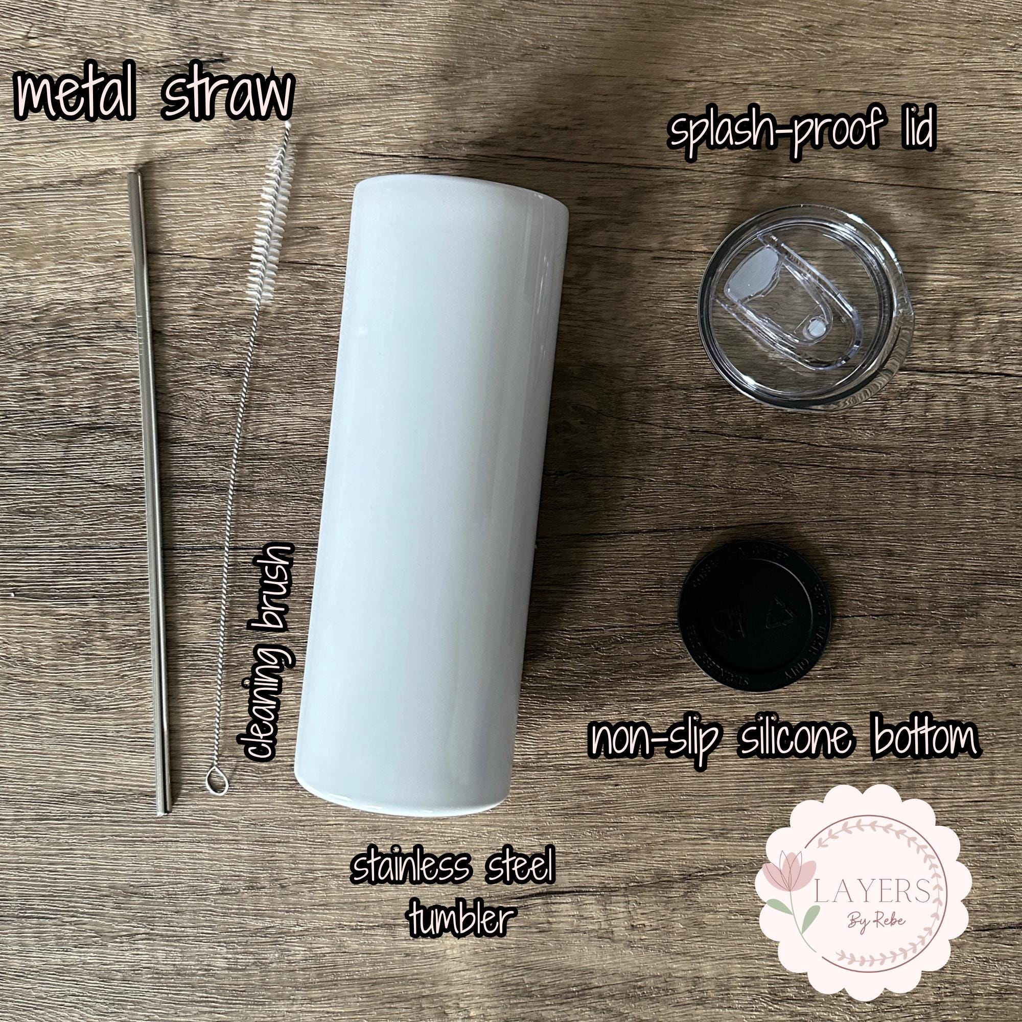 Personalized Teacher Tumbler, Stainless Steel Water Bottle with Straw