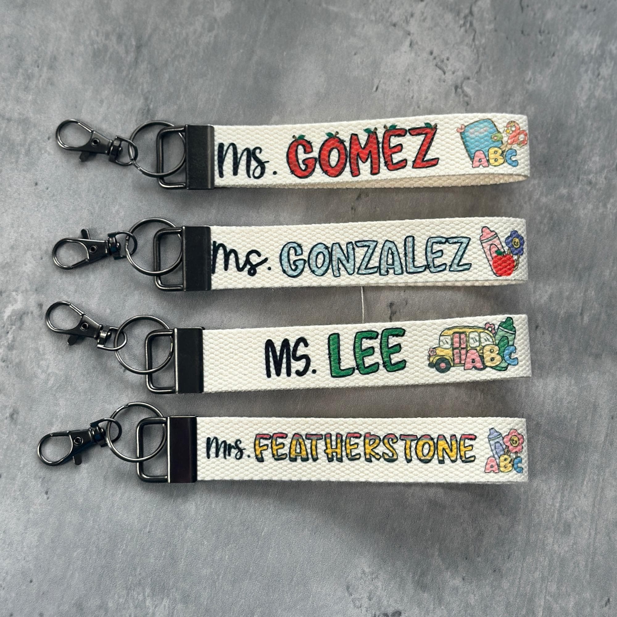 Wristlet Teacher keychain, Custom key lanyard, Cute Car Key Holder, Key Fob Wristlet, Gifts For Teachers, Back To School Gift