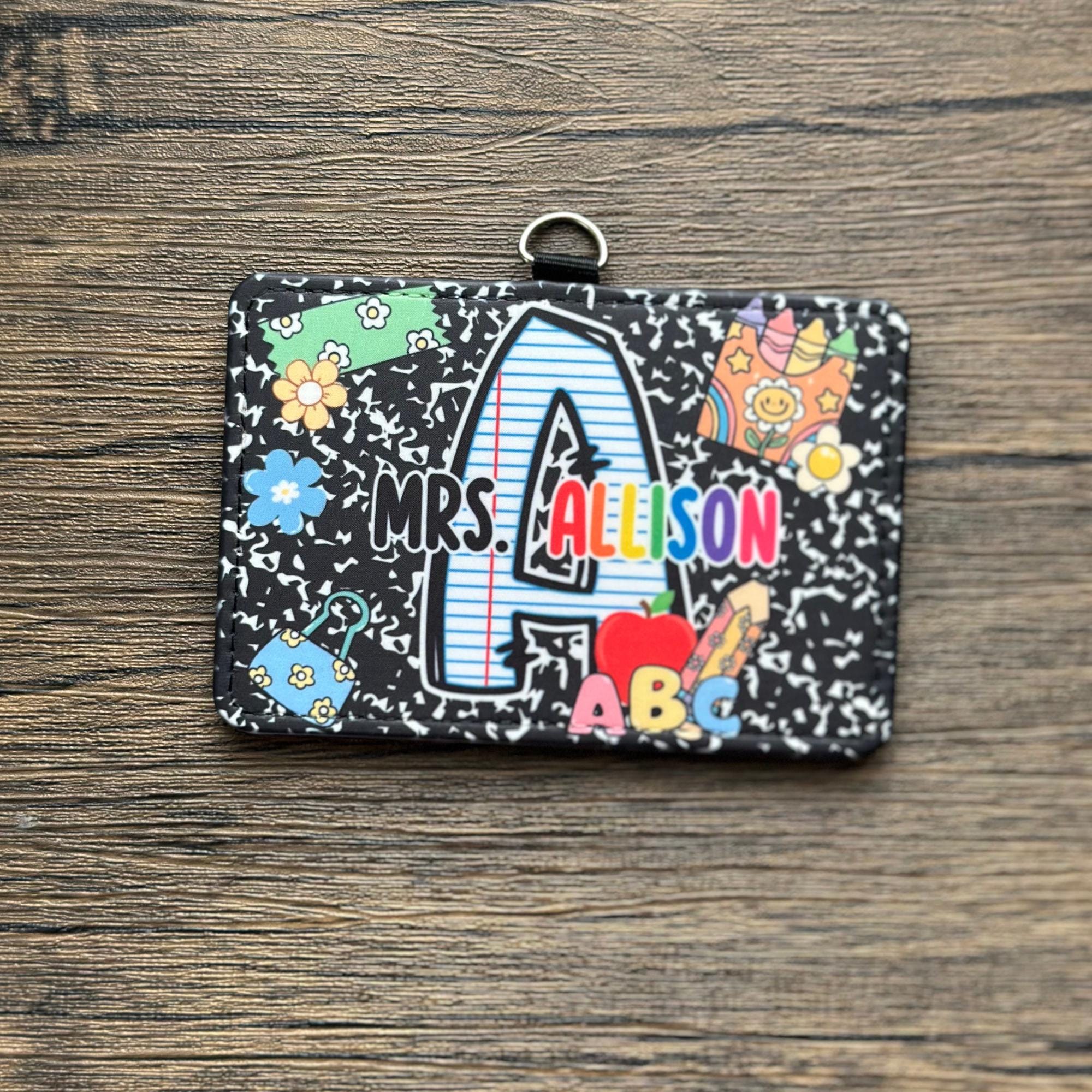 Custom Teacher ID Badge Holder, Personalized Badge Holder, Horizontal compositon notebook Lanyard Accesssory, Cute Gifts For Teachers