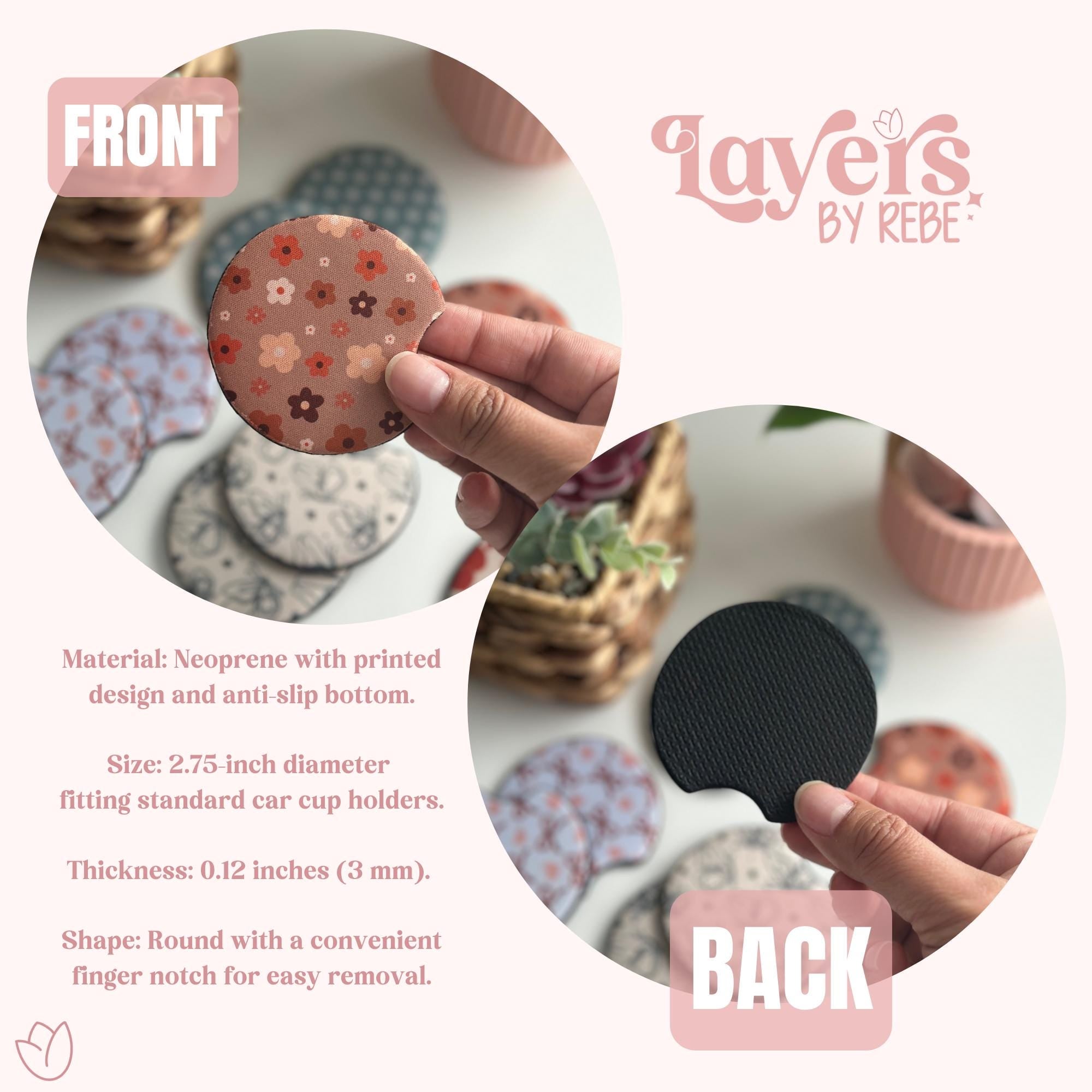 Neoprene Car Coasters Set Of Two