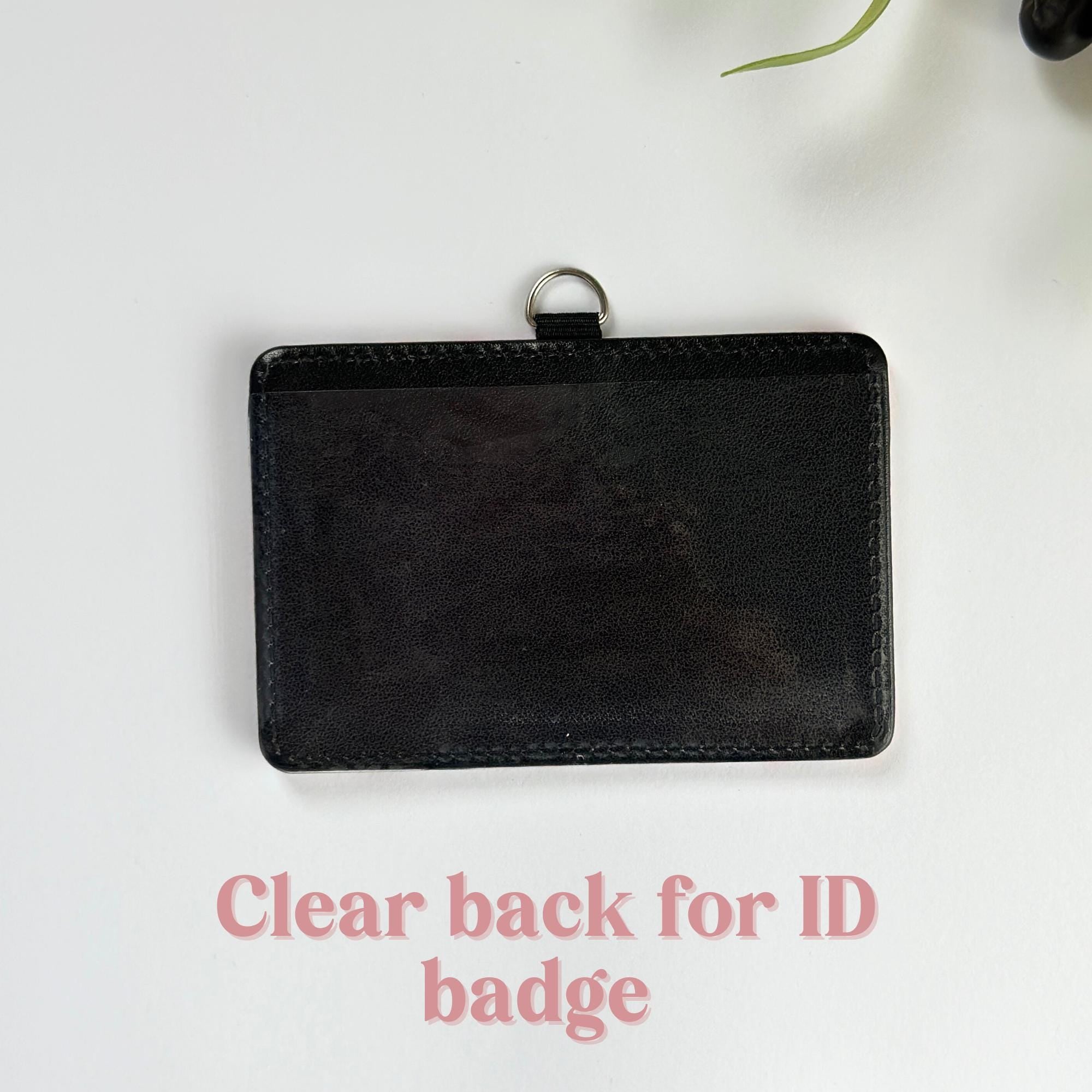 Custom Teacher ID Badge Holder, Personalized credential Holder, Horizontal Lanyard Accesssory, Cute Gifts For Teachers