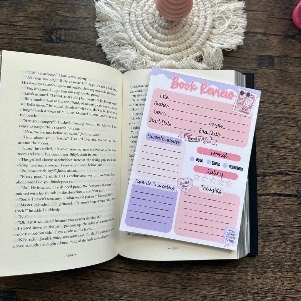 Book Review Notepad | Reading Journal, Bookish Stationery (5x7")