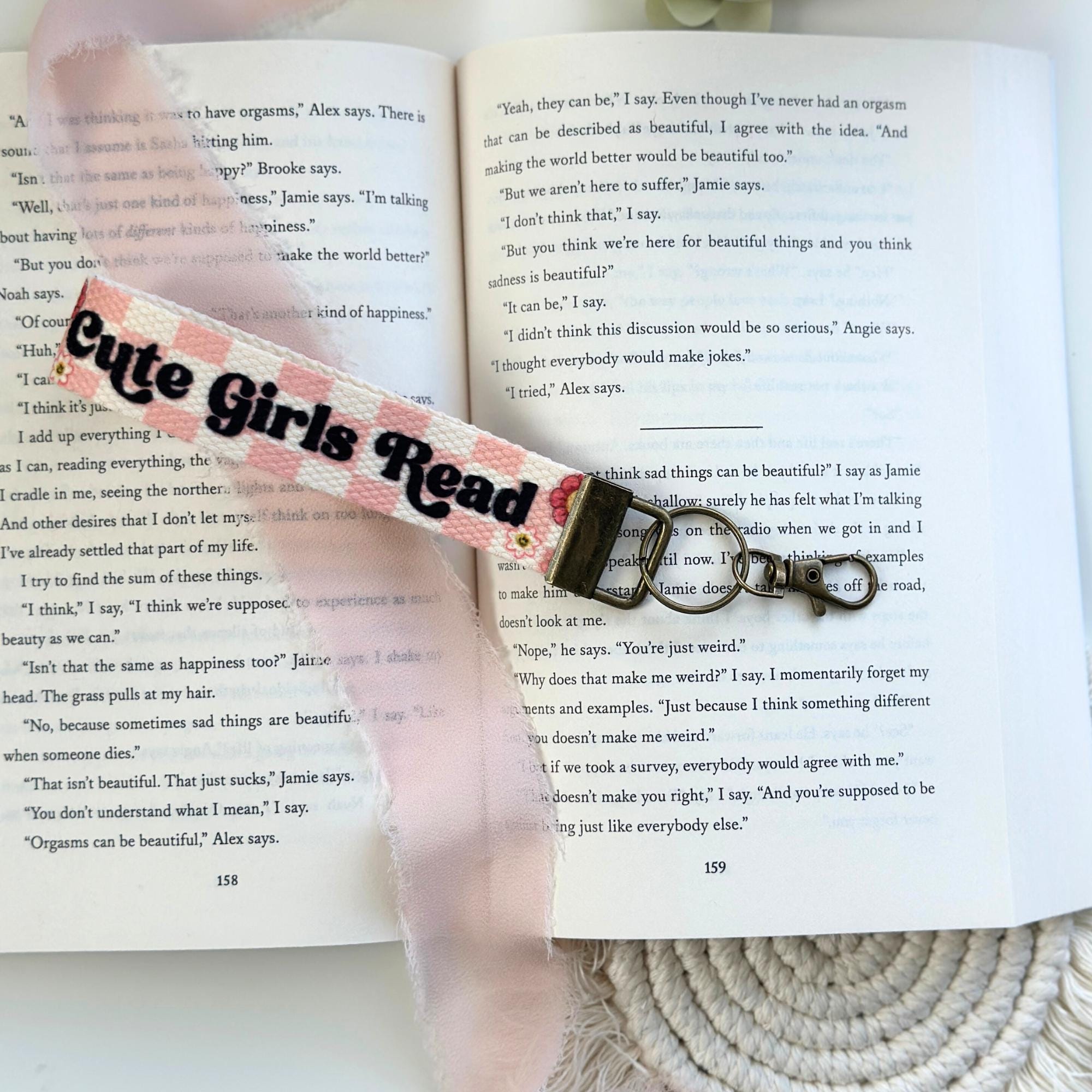 Book Lover Wristlet Keychain, Bookish Gifts