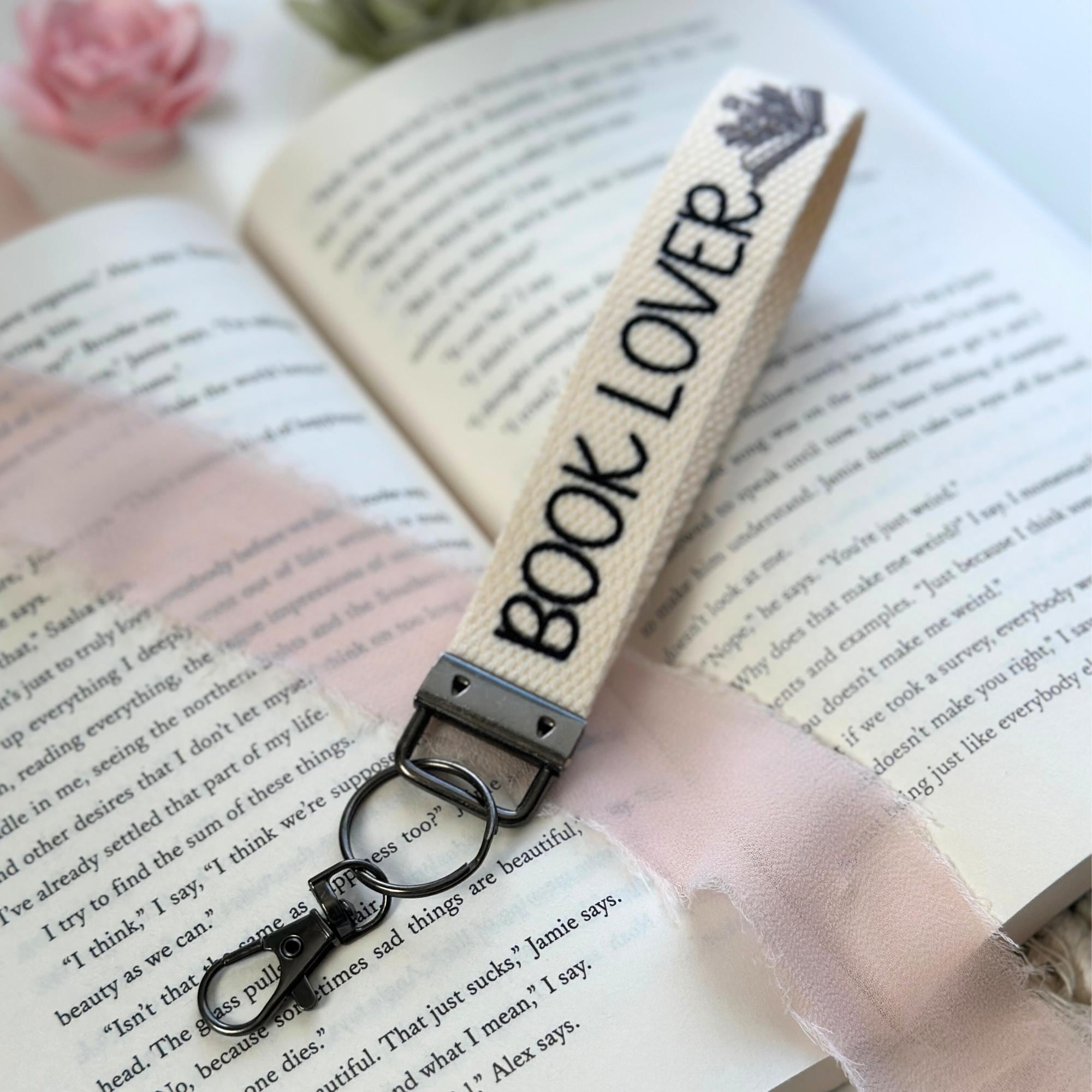 Book Lover Wristlet Keychain, Bookish Gifts
