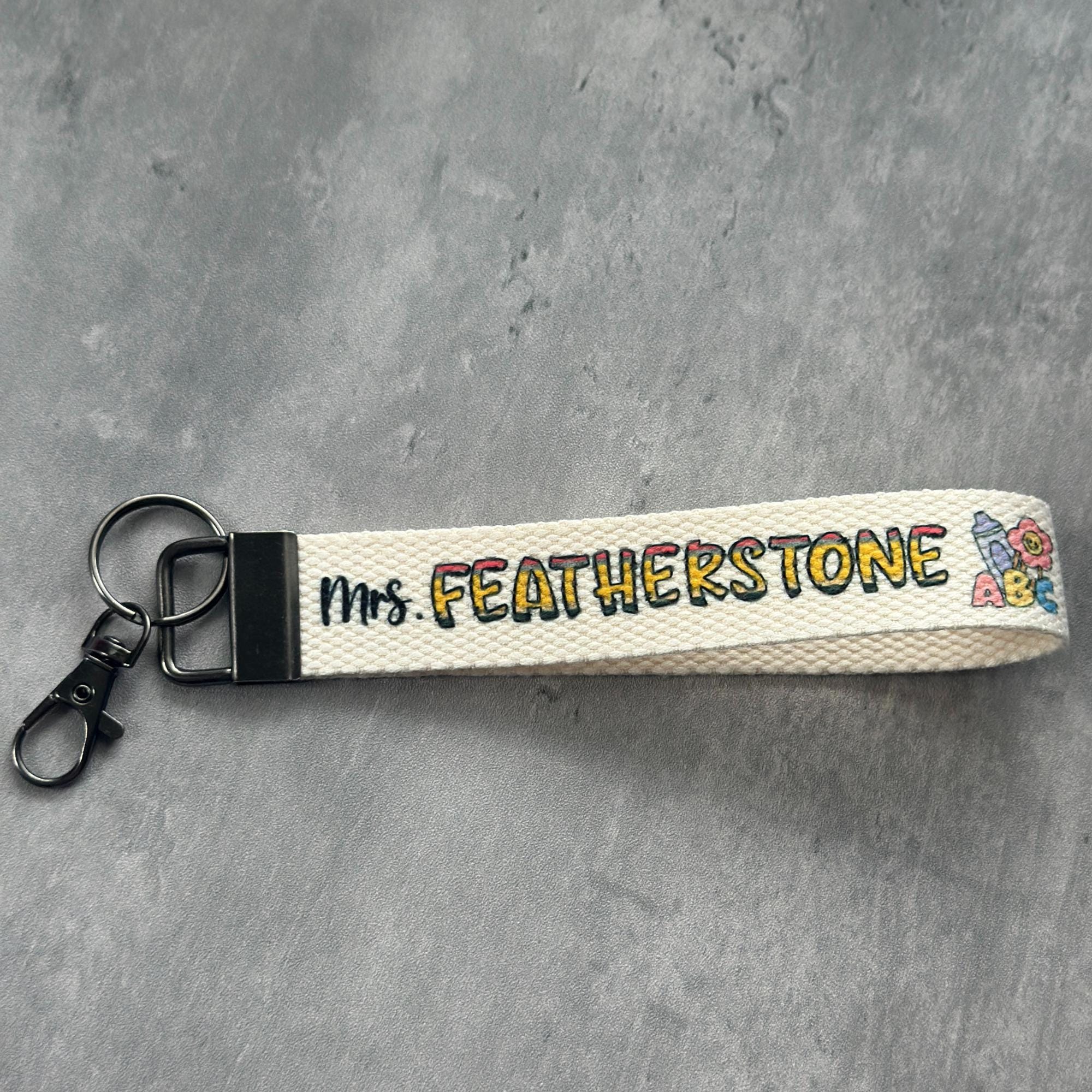 Wristlet Teacher keychain, Custom key lanyard, Cute Car Key Holder, Key Fob Wristlet, Gifts For Teachers, Back To School Gift