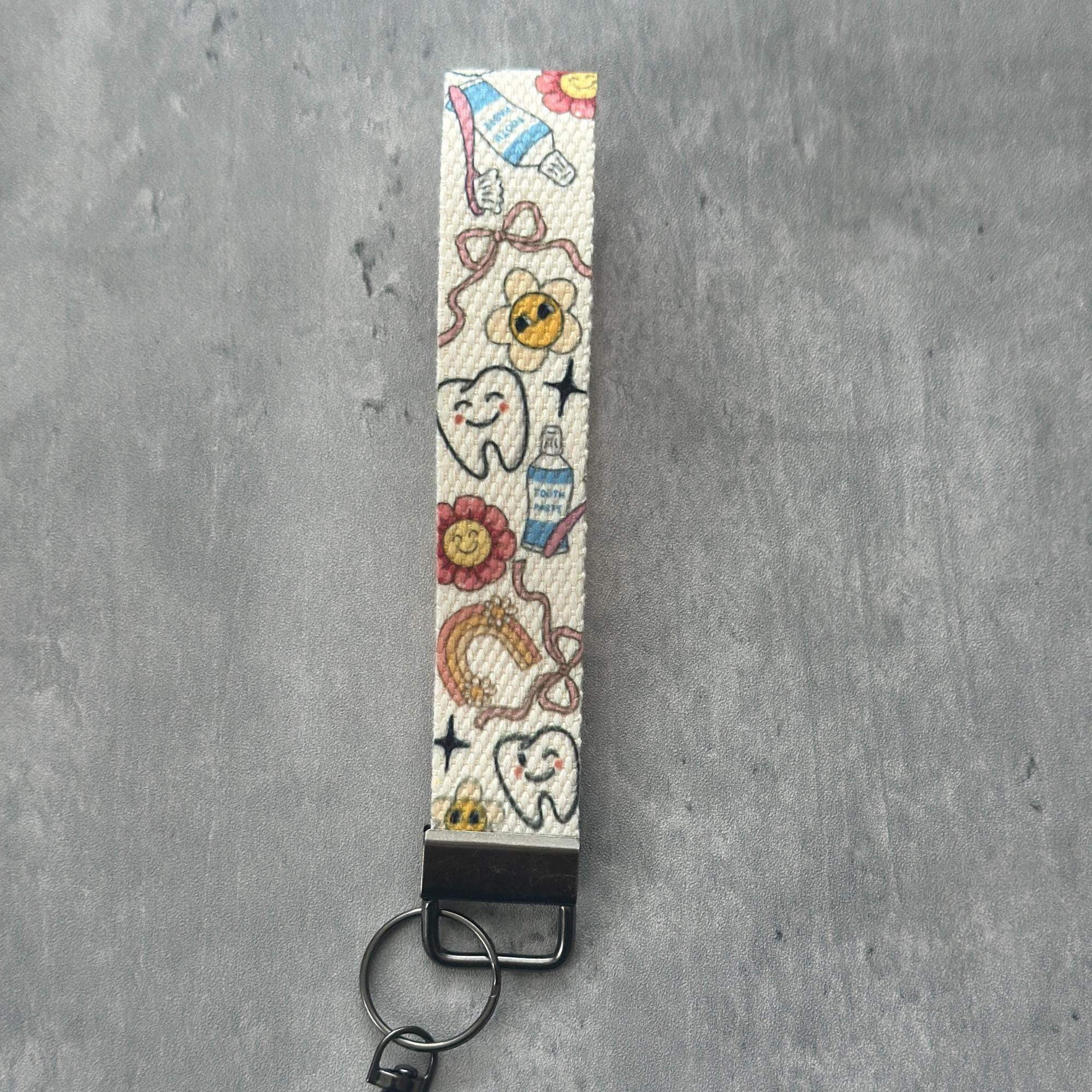 Profession Wristlet Keychain Lanyard, Teacher, Nurse, Dentist Key Fob