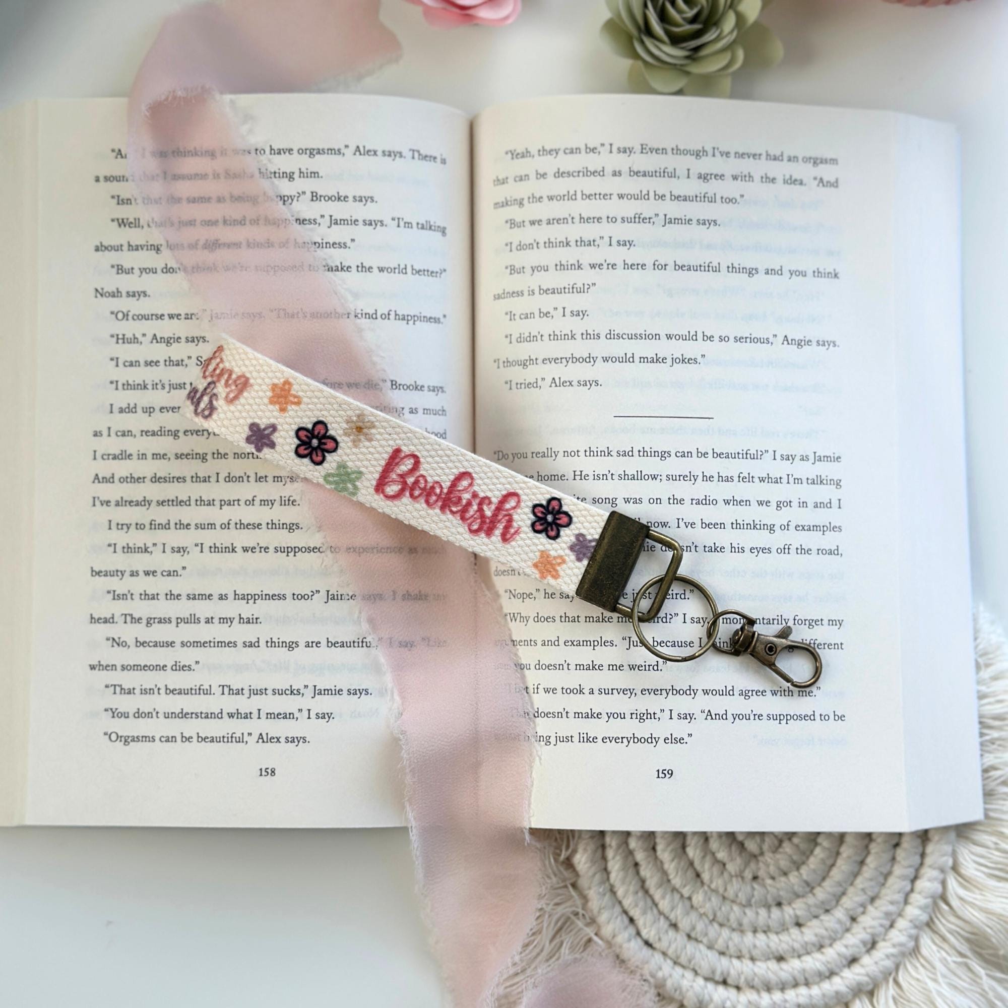 Book Lover Wristlet Keychain, Bookish Gifts
